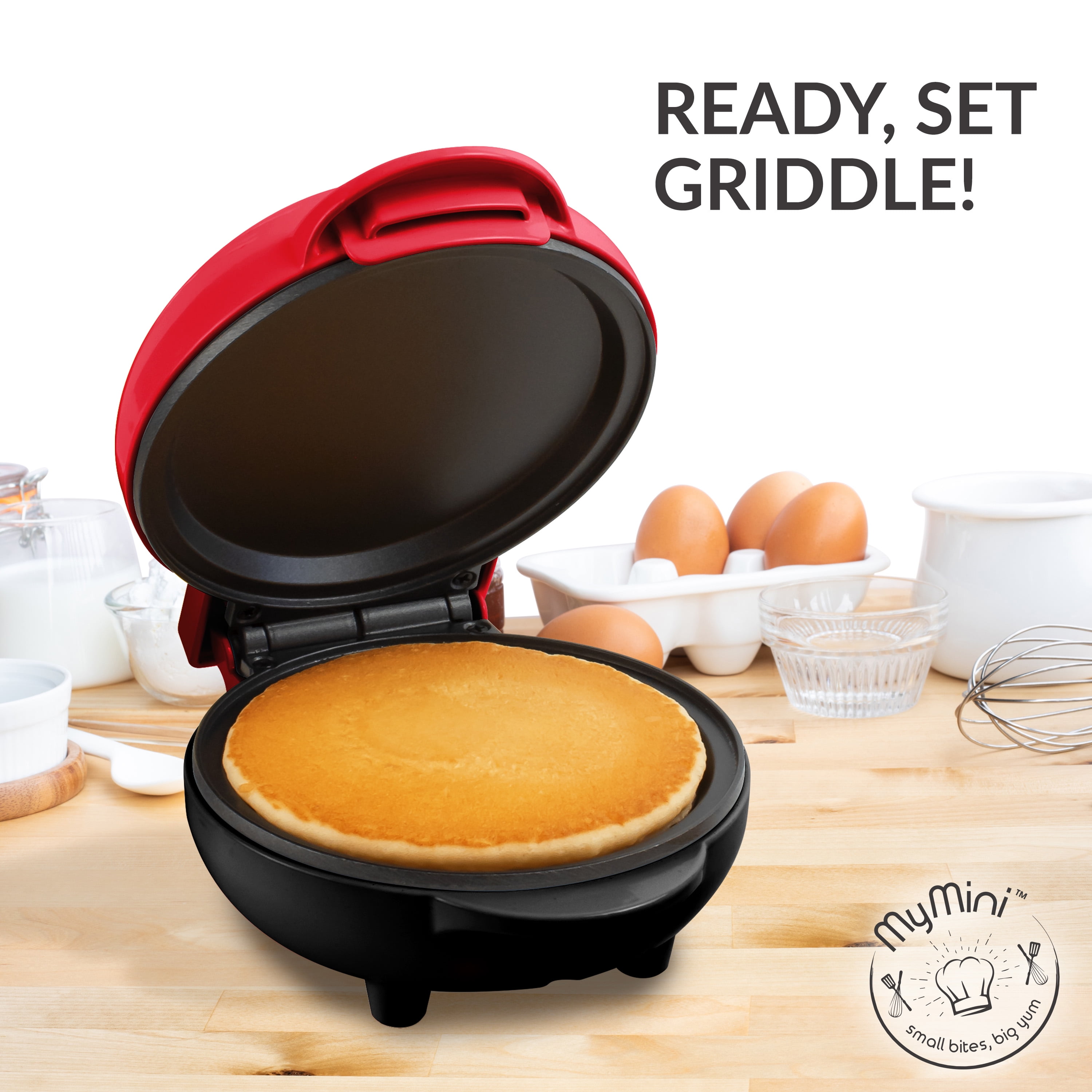 FineMade Mini Pancakes Maker Machine with Non Stick Plates, Small Pancake  Griddle, Makes 8 x 2” Tiny and Flat Pancakes, Ideal for Breakfast, Snacks