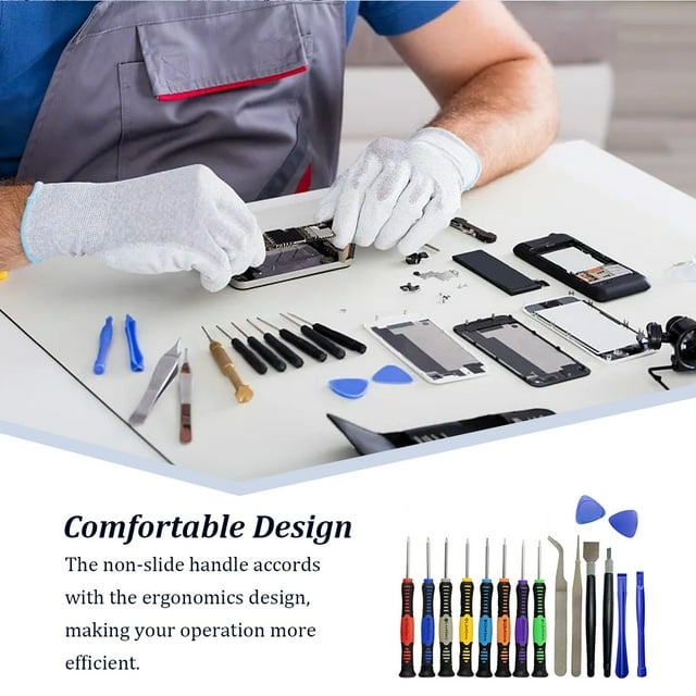 Ruiboury Kit d'Outils de Réparation de Téléphone Mobile Écran LCD Ensemble d'Outils à Main 16 Pcs