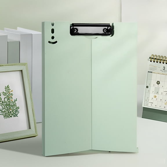 A4 Vertical Clip Board - 12.6"x9.2" Durable Plastic Writing Pad with Stand, Document Organizer for Teachers, Coaches, Business (Light Green)