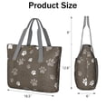thumbnail image 3 of Tote Bag for Women - Brown Dog Paw Footprint Shoulder Bag - Large Utility Work Duffle Bag with Zipper Handbag for Travel, Work, Sprots, 3 of 5
