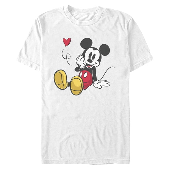 Mens Mickey & Friends Flying Heart Cute Pose T Shirt