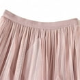 thumbnail image 3 of Women High Waisted Ruffled Mesh Skirt Polyester Mid Length Pleated, 3 of 4