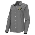 thumbnail image 2 of Women's Antigua Black Colorado Buffaloes Porter Woven Tri-Blend Long Sleeve Button-Up Shirt, 2 of 3