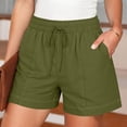 thumbnail image 2 of Tumotour Summer Board Shorts for Women'S Checkered Double Pocket Wide-Leg Shorts Loose Sporty Elasticated Side Pocket Drawstring Elastic Waist Shorts Athletic Workout Shorts, 2 of 7