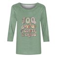 thumbnail image 4 of Lilgiuy 100 Days of School Shirts for Women,3/4 Sleeve Shirts for Women Colorful Letter Print Tees Blouses Kindergarten Teachers Tee Tops for Work Office (Green,S), 4 of 4