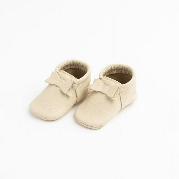 Freshly Picked First Pair Cream Bow Moccasin Baby Shoe Newborn