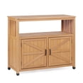 thumbnail image 3 of MEDERLO Wooden Patio Bar Table Set with Storage, Buffet Cabinet Sideboard for Outdoor and Indoor, 3 of 8