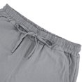 thumbnail image 5 of Men's Shorts Cargo Big And Tall Fashion Summer Linen Solid Color Elastic Waist Drawstring Pocket Shorts, 5 of 9
