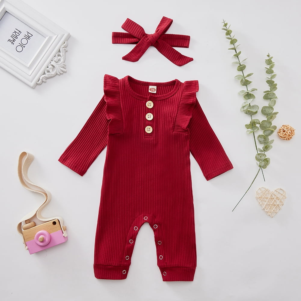 Actoyo Newborn Infant Baby Girl Romper Bodysuit One-pieces Outfits Clothes 0-18M