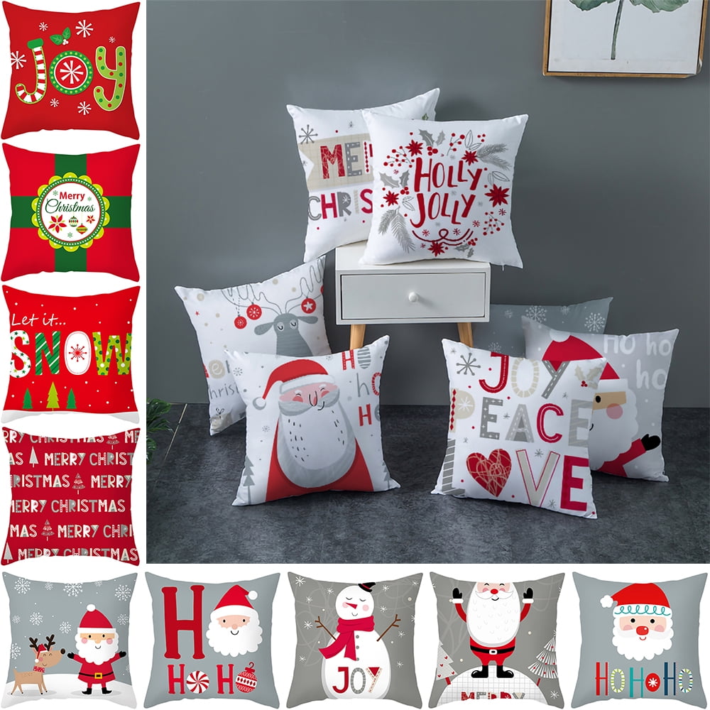 Personalised Snowman Family Christmas Xmas Cushion Cover Pillow Case & Filling 