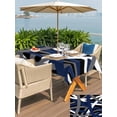 thumbnail image 4 of Navy Blue Black Geometric Outdoor Tablecloth - 52x70 Inch Rectangle Dining Table Cover, Modern Art Abstract Grey Line Waterproof Outdoor Table Cloth with Umbrella Hole & Zipper for Picnic/Patio/Party, 4 of 7