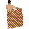 thumbnail image 5 of HAPPY BAY Men's Bath Trunk Swimsuits Sarong Pareo Beach Wrap One Size Multi, Cross Stripes Summer Vacation Aloha, 5 of 5
