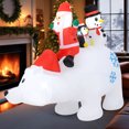 thumbnail image 4 of Costway 6 Ft Christmas Inflatable Animated Santa Penguin & Snowman Riding Polar Bear, 4 of 10