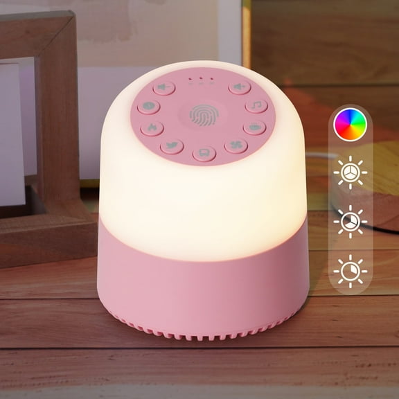INXDOLHOM White Noise for Baby, 32 Soothing Sound with Night Light for Home Office Travel, Pink