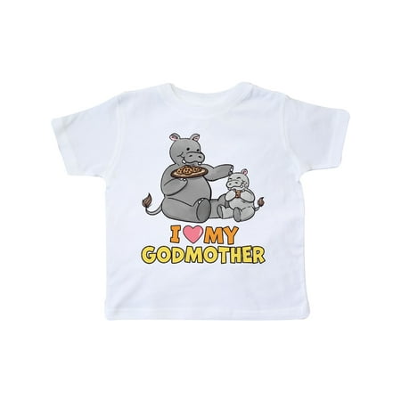 

Inktastic I Love My Godmother Hippos Gift Toddler Boy or Toddler Girl T-Shirt