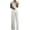 White, variant on Women's Lace Cap Sleeve Wide Leg Jumpsuit Elegant High Neck Dressy Party Outfit