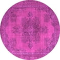 thumbnail image 1 of Ahgly Company Indoor Round Abstract Pink Modern Area Rugs, 4' Round, 1 of 4