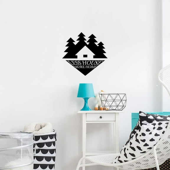 Less House More Home Quote Cabin Camp Camping Scenery Vacation Life Quotes Wall Decal Sticker Vinyl Art Mural for Girls / Boys Campers Home Room Walls Bedroom House Decor Decoration (10x10 inch)