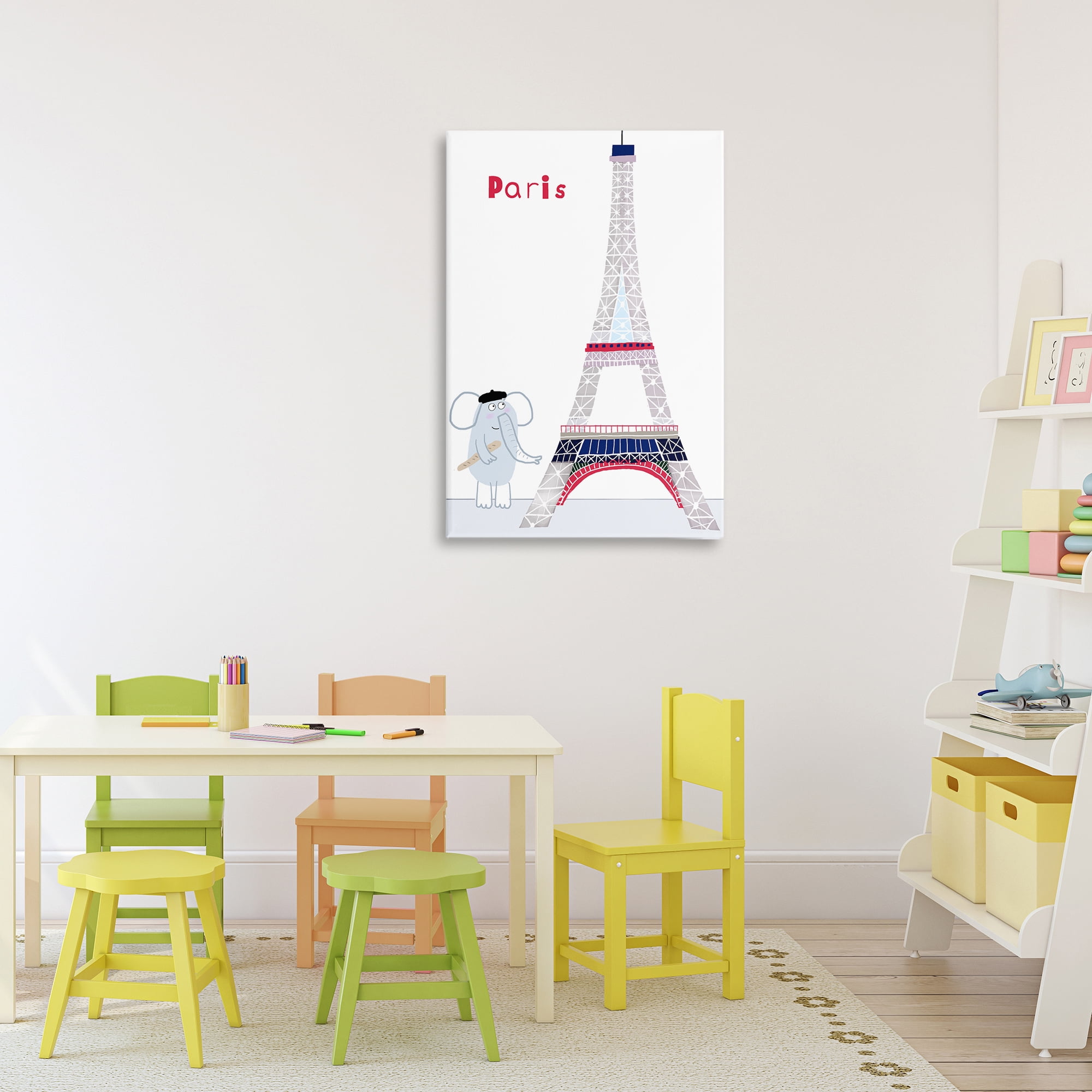 Elephant & Eiffel Tower Canvas Wall Art, design by Carla Daly