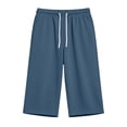 thumbnail image 3 of QIbmong Capri Sweatpants for Men Comfy Elastic Waist Drawstring Active Pants Breathable Summer Shorts with Pockets, 3 of 9
