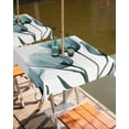 thumbnail image 2 of Boanket Outdoor Tablecloth with Umbrella Hole for Patio/Picnic/Party/Camping, Teal Turquoise Tulip Waterproof Table Cloth Square Cover Washable, Botanical Floral Petal Plants (60"x 60"), 2 of 7