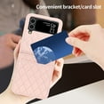 thumbnail image 3 of ELEHOLD for Samsung Galaxy Z Flip 4 Case, Luxury Soft PU Leather Credit Card Holder Hinge Protection Women Girls Shockproof Protective Case with Strap,Pink, 3 of 6