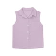 thumbnail image 3 of Djtdsds Girls Sleeveless Button Down Vest Casual Cotton Blend Tank Top for Toddler & Big Kids Size:7-8 Years, 3 of 5