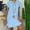 Light Blue, variant on Dresses for Women Summer Fashion Solid Color Loose Fitting Cotton Linen Dress Comfortable V-neck Knee Length Casual Loungewear Ladies Dresses