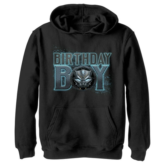 Boy's Marvel Black Panther Mech Suit Birthday  Pull Over Hoodie Black Small