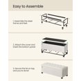 thumbnail image 3 of SONGMICS 43" Storage Ottoman Bench Foot Rest with Legs End of Bed Bench Storage Chest Load up to 660 lb for Living Room Bedroom Cream White, 3 of 6