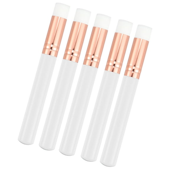 Vocoste Travel Blending Makeup Brush Set Foundation Contour Concealer Blusher Brush 10.3x1.4cm White 5 Pcs
