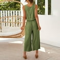 thumbnail image 6 of Bjutir Women Suit Fashion Comfortable Vest With Long Pants Solid Color Top Set Outfit Army Green, 6 of 8