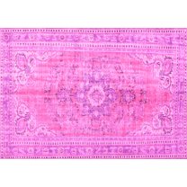 Ahgly Company Indoor Rectangle Persian Pink Traditional Area Rugs, 5' x 7'