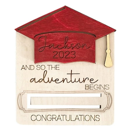 

Deals！Graduation Wooden Money Holder Wooden Graduation Tiered Money Tray 2023 Personalized Graduation Gift Ideas For Him And Her