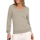 thumbnail image 3 of Suéter de Larga con Cuello en V para Mujer, Estilo Casual Clásico de Otoño, Suave y Holgado, Básico, Tipo Jersey Albaricoque Gris S, 3 of 10