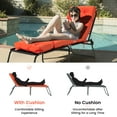 thumbnail image 6 of Costway 2 PCS 73" Lounge Chaise Cushion Padded Recliner Cushion Indoor Outdoor Orange, 6 of 10