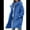 Blue, variant on Women'S Winter Single-Breasted Long Hooded Casual Windbreaker Jacket Bean Green XL