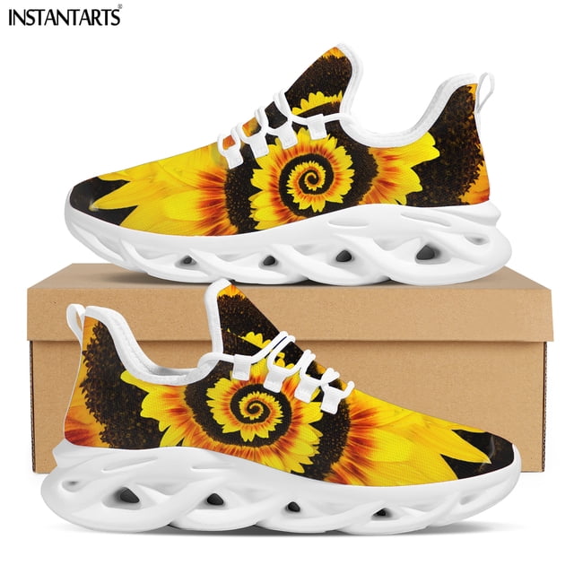 Zapatillas deportivas de moda para mujer con hermosos estampados de girasoles, clásicas, creativas, casuales, con control flexible, deportivas para mujer.