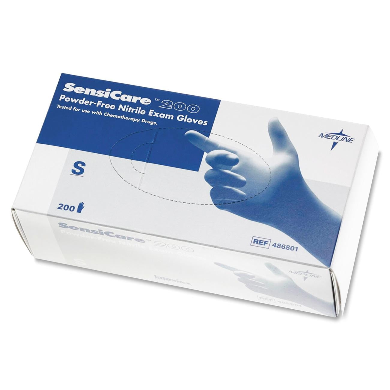 medline sensicare 200 nitrile exam gloves, disposable, powderfree