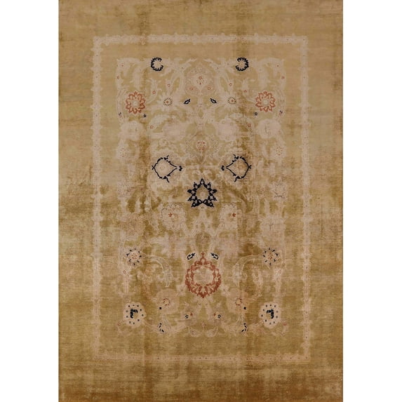 Ahgly Company Indoor Rectangle Mid-Century Modern Dark Bisque Brown Oriental Area Rugs, 2' x 4'