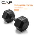 thumbnail image 2 of Mancuerna CAP Barbell de 25 kg recubierta, hexagonal, negra, con mango, 2 of 7
