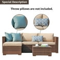 thumbnail image 5 of Patiorama 5-Piece Patio Furniture Set, Outdoor Sectional Conversation Set, All-Weather Brown PE Wicker with Beige Cushions, Outdoor Backyard Porch Garden Poolside Balcony, 5 of 6