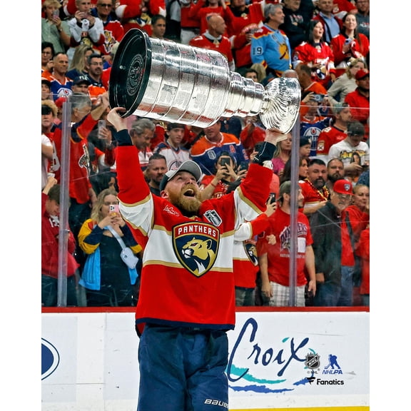 Sam Bennett Florida Panthers Unsigned 2024 Stanley Cup Champions Raising Cup Photograph