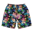 thumbnail image 3 of Uemuo Colorful Flowers Pattern Men's Swim Trunks Hawaiian Beach Bathing Suit Swimsuits Beach Quick-Dry Shorts with Pockets-Medium, 3 of 9