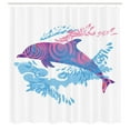 thumbnail image 3 of Ambesonne Animal Shower Curtain, Cartoon Jumping Dolphin, 69"Wx70"L, Blue Purple Pink, 3 of 5