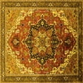thumbnail image 1 of Ahgly Company Indoor Square Oriental Yellow Industrial Area Rugs, 6' Square, 1 of 4