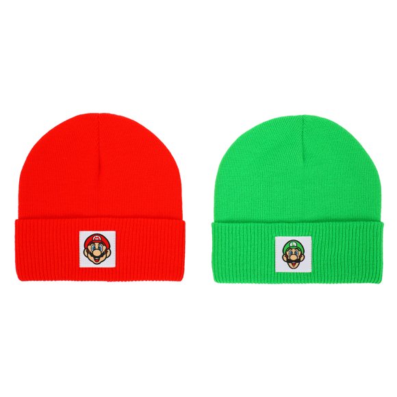 Super Mario Bros. Mario & Luigi Kids 2 Pack Beanie Set