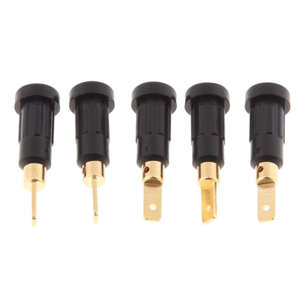 Conectores de de Ranura de Panel de Conector Banana de 5 Piezas de 30 V-60 V, Negro