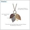 thumbnail image 5 of Pomina Gold Silver Two Tone Filigree Fall Leaf Pendant Long Necklace Chic Pendant Long Chain Necklace for Women (Choco Gold), 5 of 8