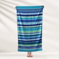 thumbnail image 2 of Mainstays Velour Beach Towel, Cool Stripe, Multi-Color, 28x60, 2 of 5